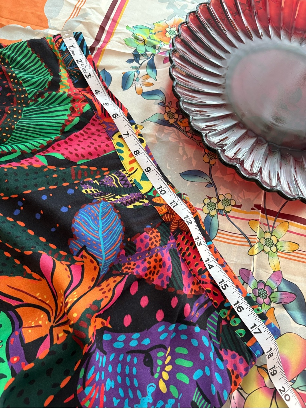 FARM RIO Black COOL LEOPARD MIDI Skirt! Bold Colorful floral & Animal print. XL - Picture 8 of 10